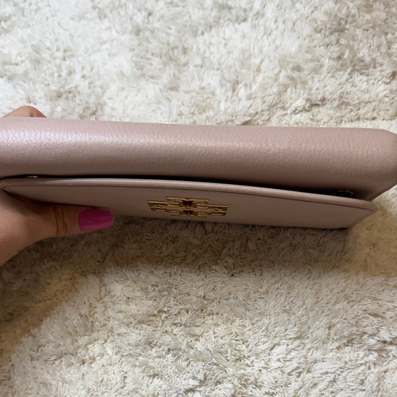 Tory Burch Blush Pink Britten Duo Envelope Continental Wallet with Gold Logo - Picture 6 of 13